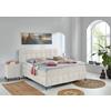 Boxspring- Ágy Scarlett 180/200cm - bézs, Konventionell, faalapú anyag/textil (180/200cm)