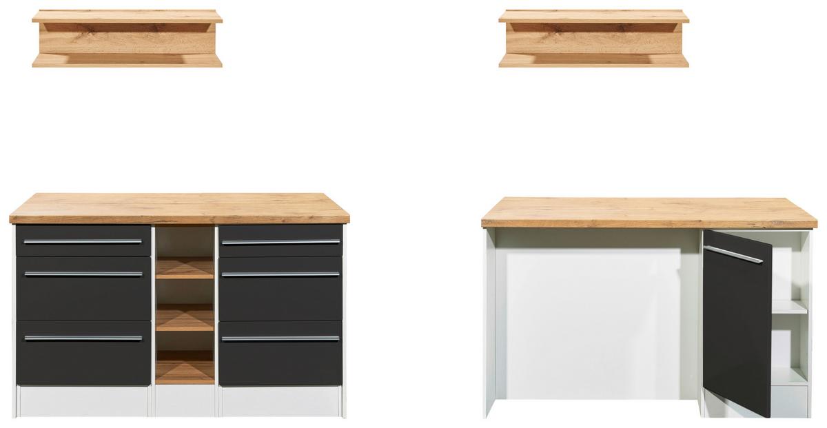 Kücheninsel Gabriel Kücheninsel 150cm - Wildeiche/Grau Hochglanz, Design, Holzwerkstoff (150/91/90cm) - Respekta