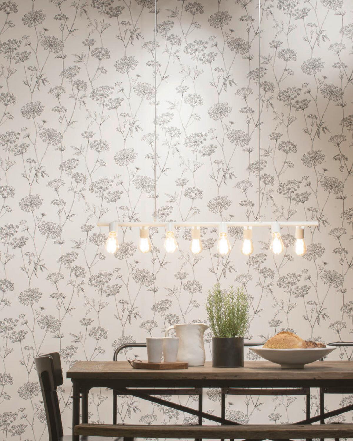 Hängeleuchte Miami H: 28-175cm 8-Flammig Höhenverstellbar - Weiß, Design, Metall (105/28/28-175cm) - It's about Romi