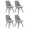 4er Stuhl-set Corinna Bezug: Leinenoptik Grau - Schwarz/Grau, MODERN, Holz/Textil (49/88/59cm) - MID.YOU