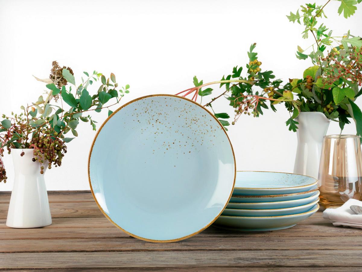 DESSERTTELLERSET 22067 NATURE COLLECTION - Pastellblau, Trend, Keramik (21cm) - Creatable