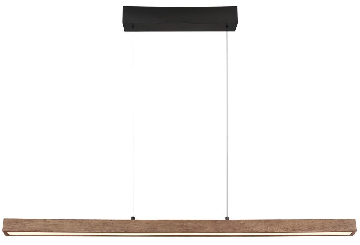 Led-hängeleuchte 17015 - Dunkelbraun/Opal, Natur, Holz/Kunststoff (115/4,5/150cm) - Globo