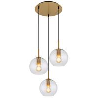Hängeleuchte 15462h1 Adara - Klar/Messingfarben, Design, Glas/Kunststoff (47/120cm) - Globo