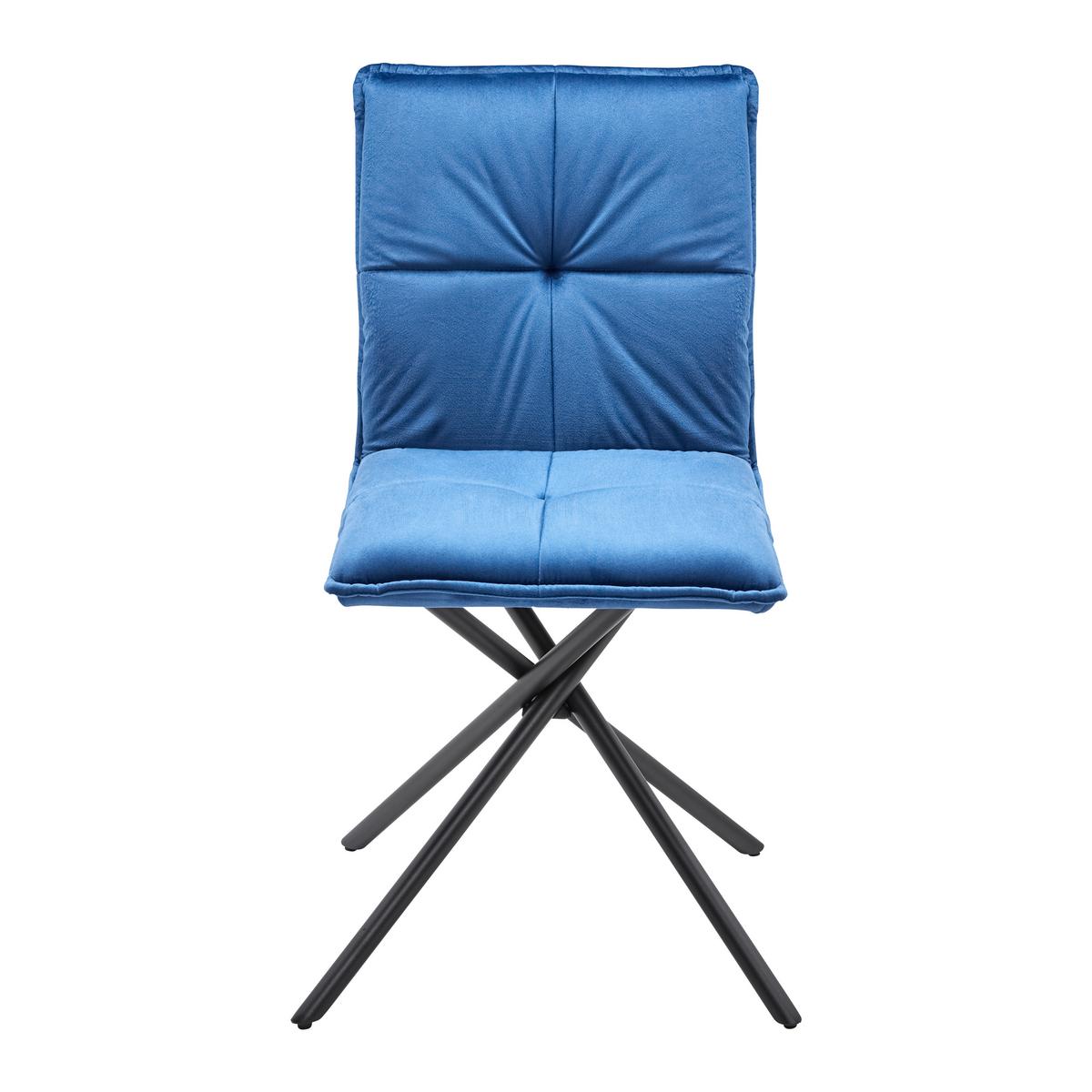 Židle Lunita modrá - modrá/černá, Moderní, kov/textil (47/88/57cm) - P & B