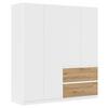 Drehtürenschrank Costa Weiß Eiche Artisan Dekor - Eiche Artisan/Weiß, MODERN, Holzwerkstoff (181/197/54cm) - Rauch Möbel