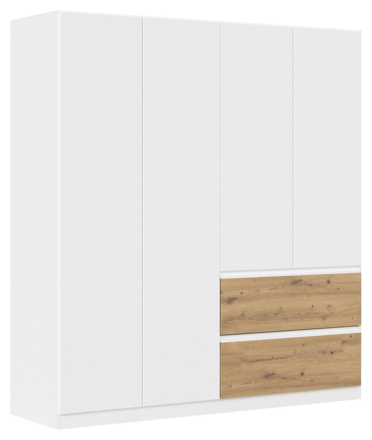 Drehtürenschrank Costa Weiß Eiche Artisan Dekor - Eiche Artisan/Weiß, MODERN, Holzwerkstoff (181/197/54cm) - Rauch Möbel
