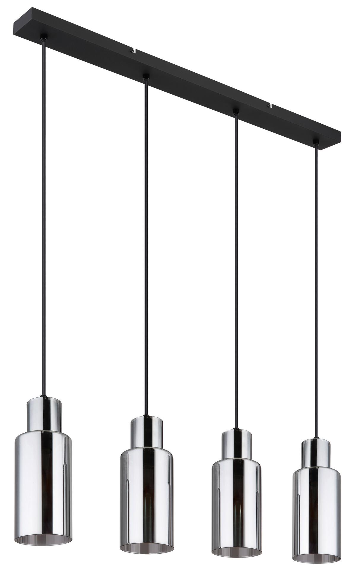 Hängeleuchte 15708-4h - Schwarz, Basics, Glas/Metall (82/10/120cm) - Globo