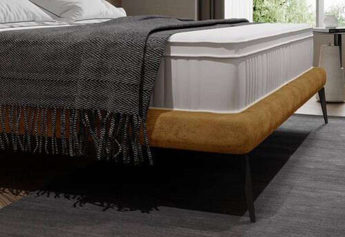 Polsterbett Tessina Sorisso - Currygelb/Schwarz, MODERN, Textil (180/200cm) - Livetastic