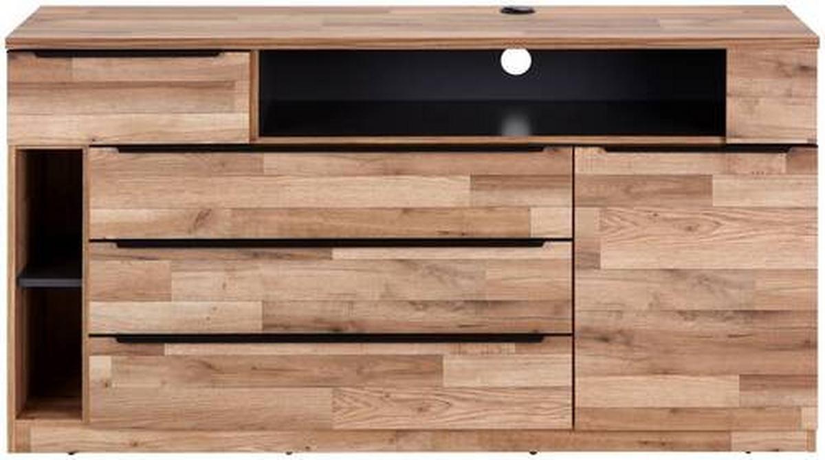 Komód James 150/82 Cm - grafitszürke/tölgyfa, Konventionell, faalapú anyag (150/82,2/38cm) - James Wood