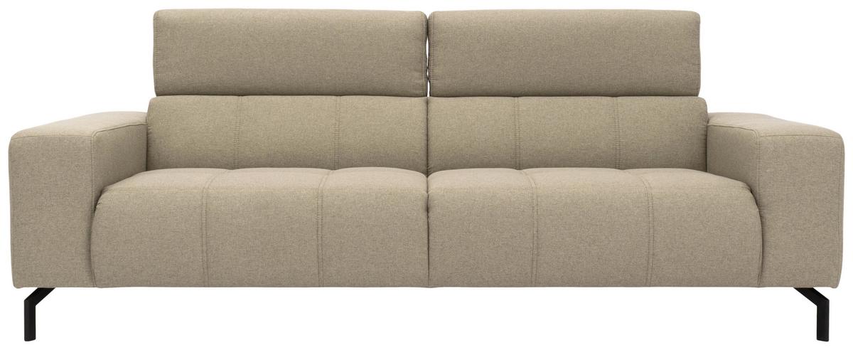 3-sitzer-sofa Cunelli Schlammfarben Webstoff - Schlammfarben/Schwarz, Design, Textil (238/79/104cm) - MID.YOU