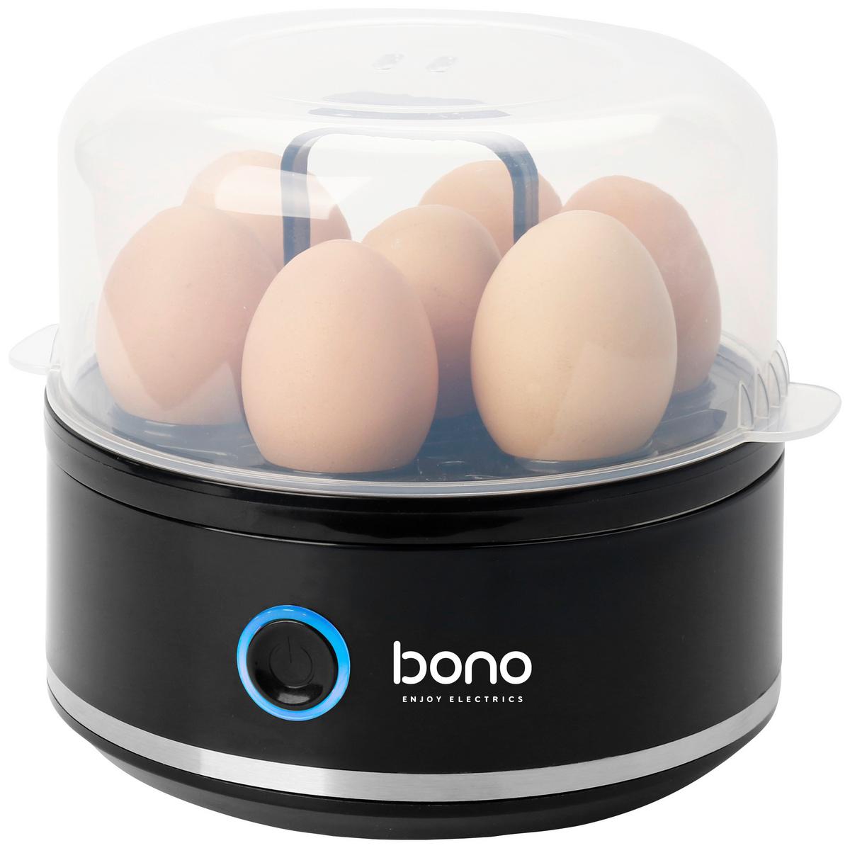 Eierkocher Ilvy - Edelstahlfarben/Schwarz, Basics, Kunststoff/Metall (16,4/18,6/15,4cm) - Bono