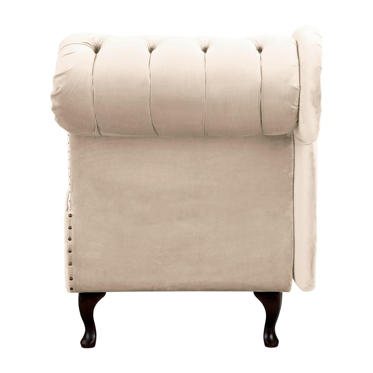 Récamiere Pako Creme B: 185cm - Creme/Braun, Design, Textil (185/93/75cm) - Livetastic
