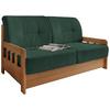 2-Sitzer-Sofa Mit Schlaffunktion Camino B:154 cm - Dunkelgrün/Kieferfarben, MODERN, Holz/Textil (154/88/90cm) - Livetastic