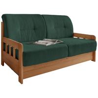 2-Sitzer-Sofa Mit Schlaffunktion Camino B:154 cm - Dunkelgrün/Kieferfarben, MODERN, Holz/Textil (154/88/90cm) - Livetastic