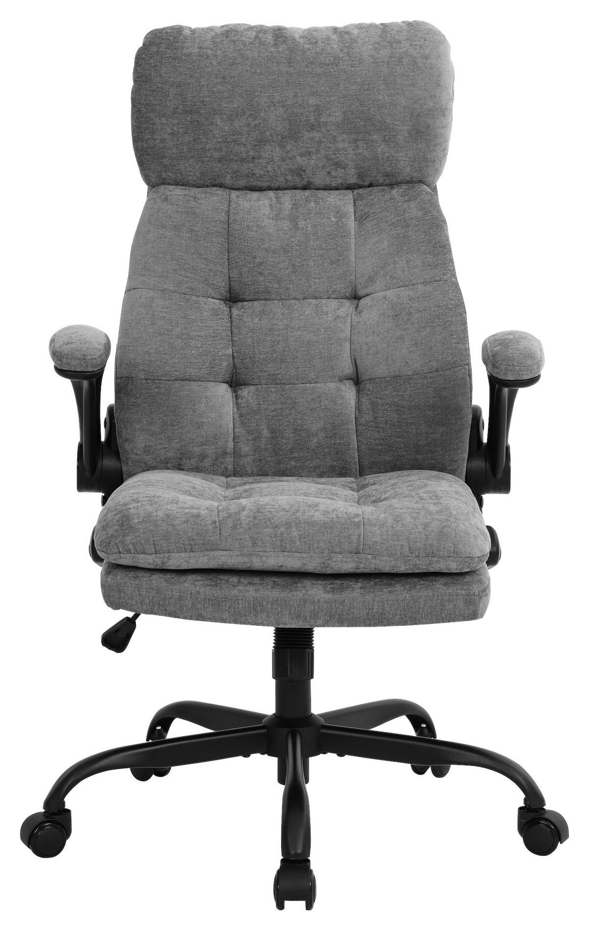 Chefsessel Milan Grau/Schwarz B: 66 cm - Schwarz/Grau, Trend, Holz/Kunststoff (66/121/72cm)