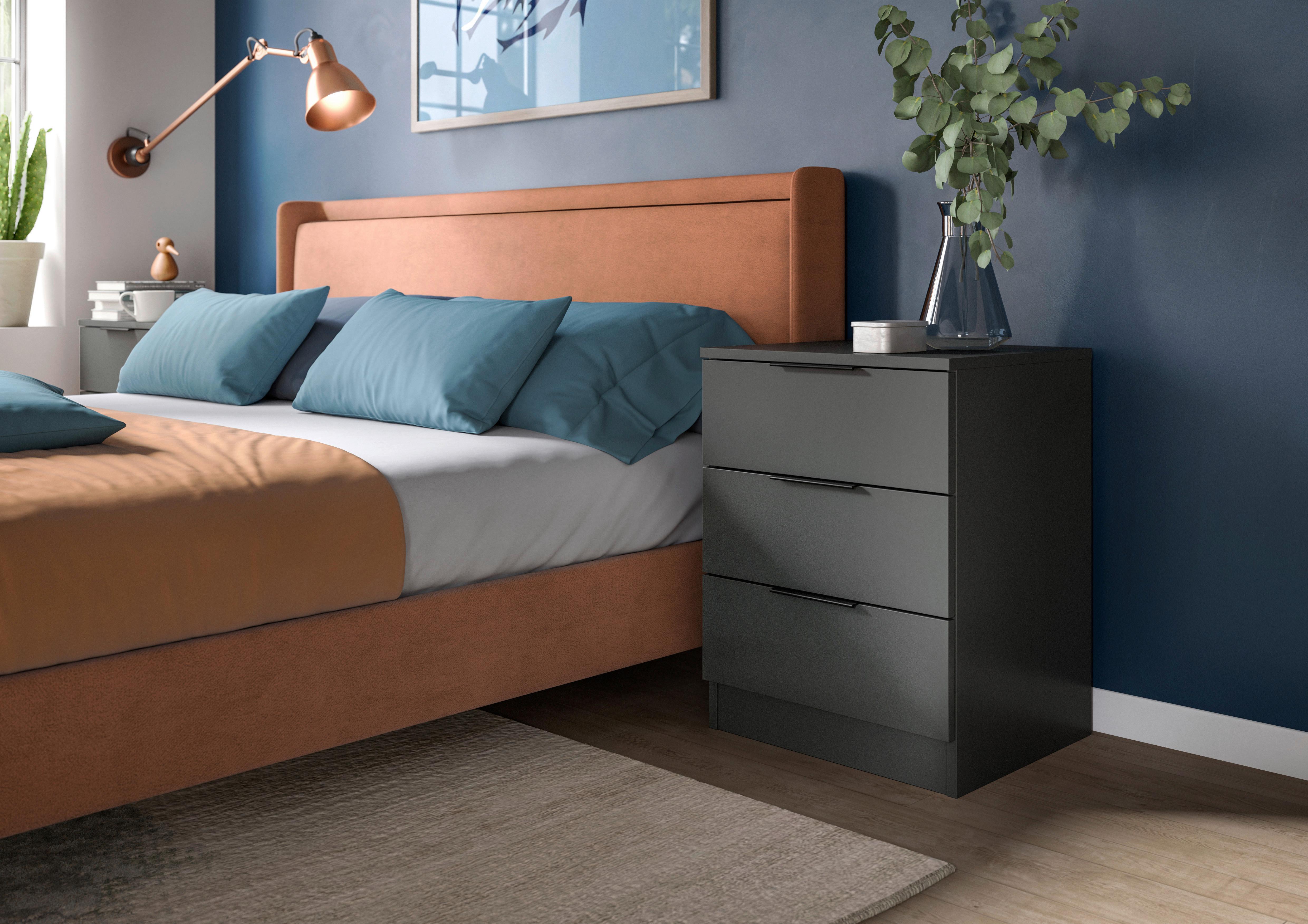 Nachtkästchenset Kopenhagen Anthrazit B: 45 Cm - Anthrazit/Schwarz, MODERN, Holzwerkstoff (45/60/40cm) - MID.YOU