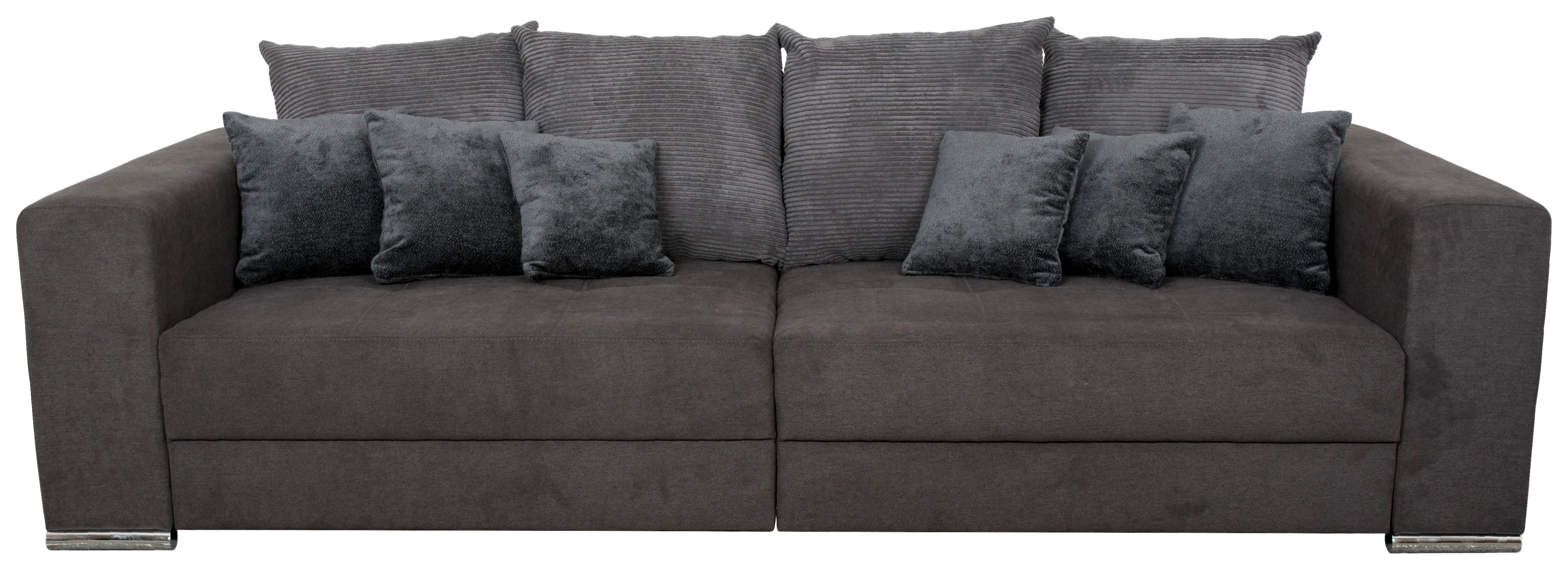 Velká pohovka ROSE, hnědá - šedá/černá, Moderní, textil/plast (262/85/111cm)