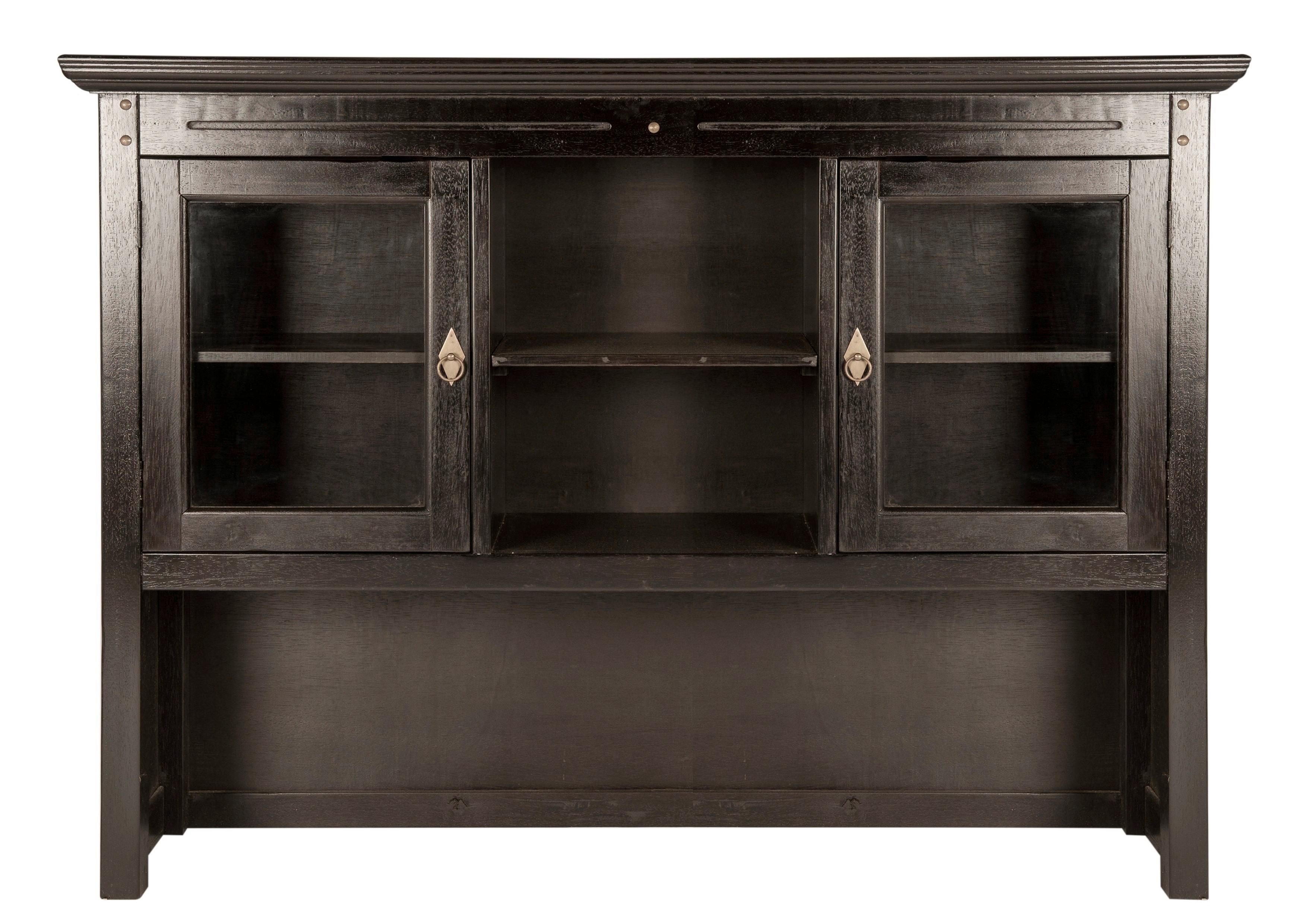 Buffetaufsatz Akazie Antik B: 148cm - Schwarzbraun, Design, Holz (148/110/34cm) - MID.YOU