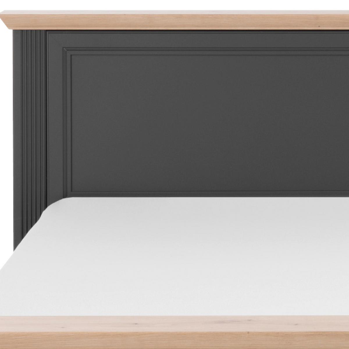 Doppelbett Landhaus-stil 180x200 Jasmin Ii Graphitfarb. - Graphitfarben/Schwarz, LIFESTYLE, Holzwerkstoff (180/200cm)
