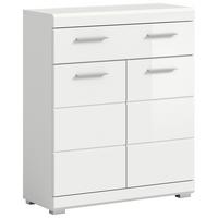 Unterschrank Scout Weiß B: 74 Cm - Weiß Hochglanz/Silberfarben, MODERN, Holzwerkstoff (74/88/31cm) - MID.YOU