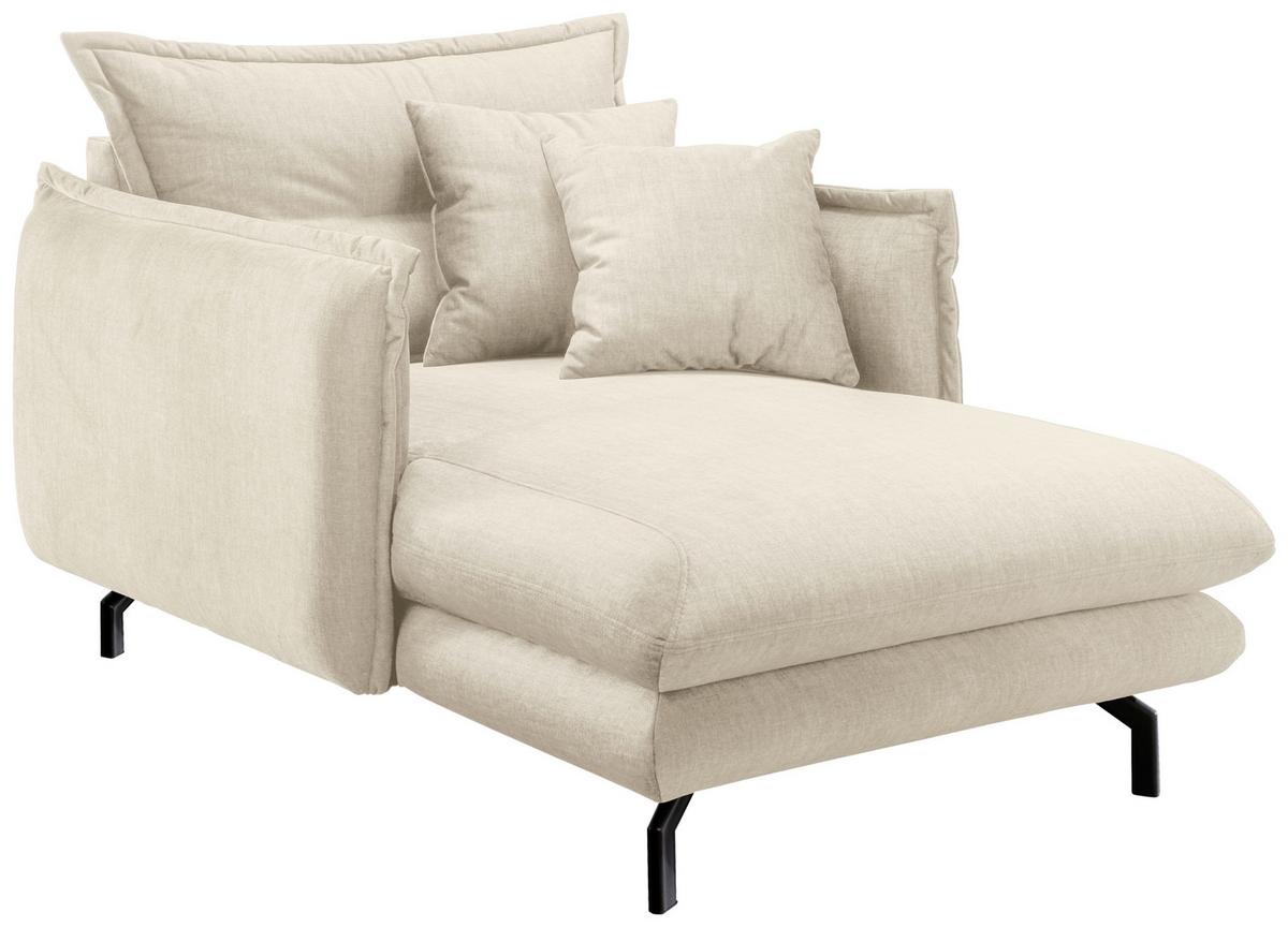 Xxxl-Sessel Lava Beige, B: 111 cm - Beige/Schwarz, MODERN, Textil (111/101/167cm) - Livetastic