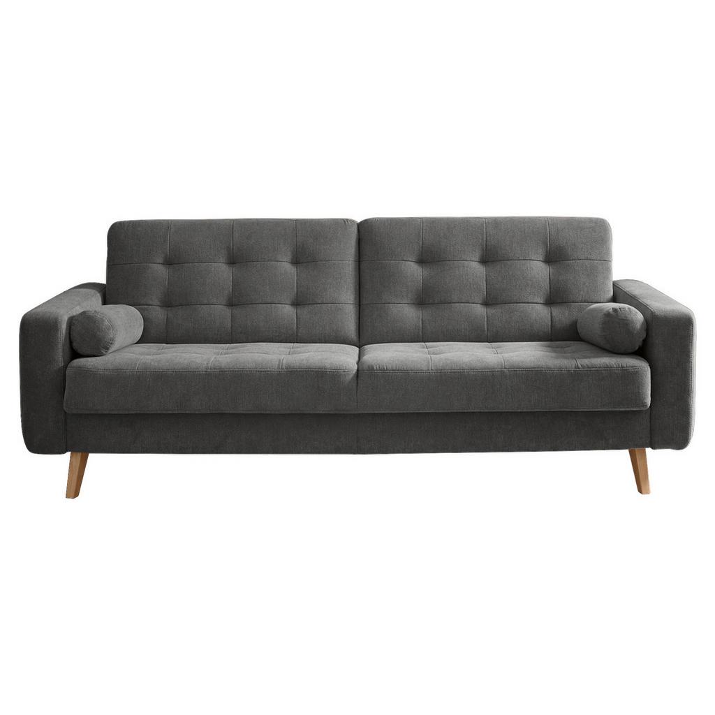 Schlafsofa mit Bettkasten und Kissen Fjord, Webstoff