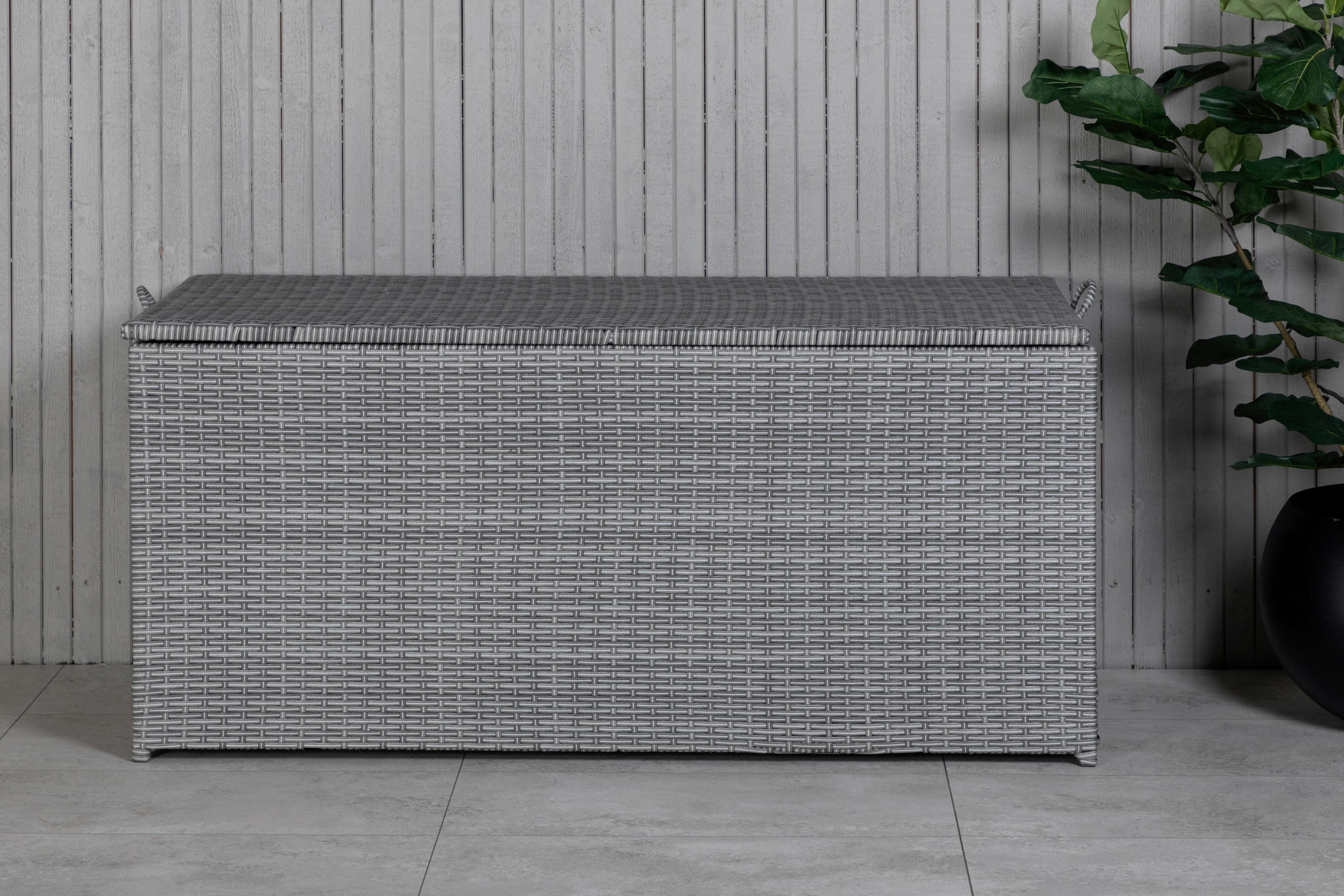Kissenbox London - Grau, KONVENTIONELL, Kunststoff (130/61/60cm) - Gardenson