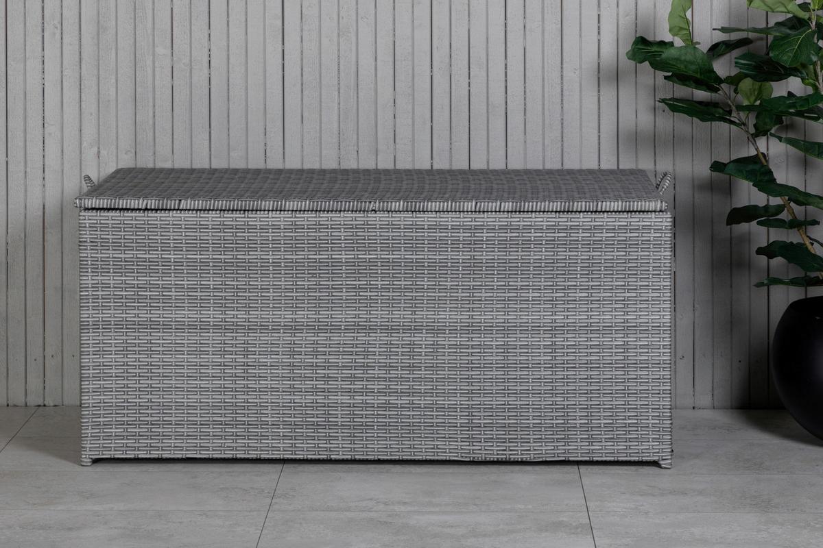 Kissenbox London - Grau, KONVENTIONELL, Kunststoff (130/61/60cm) - Gardenson