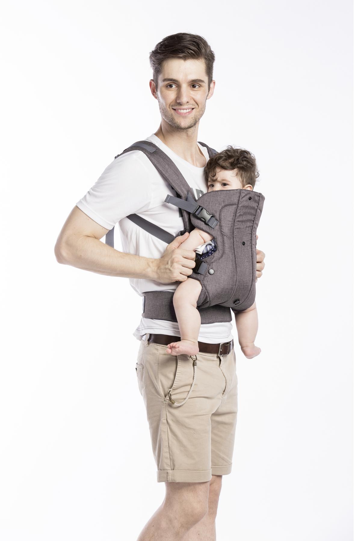 Babytrage Bauch/rücken Front Carrier Walk Bis 15 Kg Grau - Grau, Basics, Kunststoff (42/29cm) - Fillikid