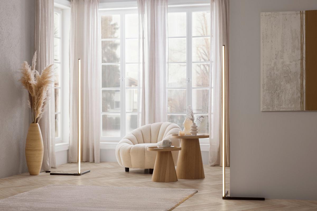 STOJACÍ LED SVÍTIDLO JULIKA - černá, Moderní, kov/plast (38,5/38,4/140cm) - Mömax