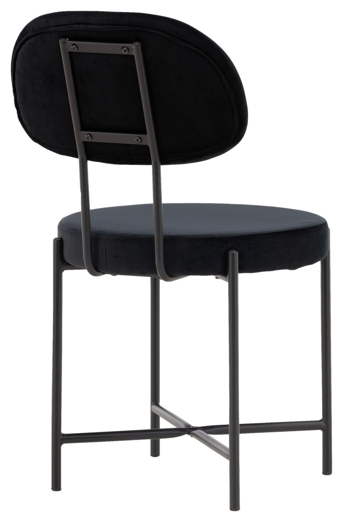 Stuhl-Set Stella - Schwarz, Design, Textil/Metall (50/89/60cm) - Livetastic