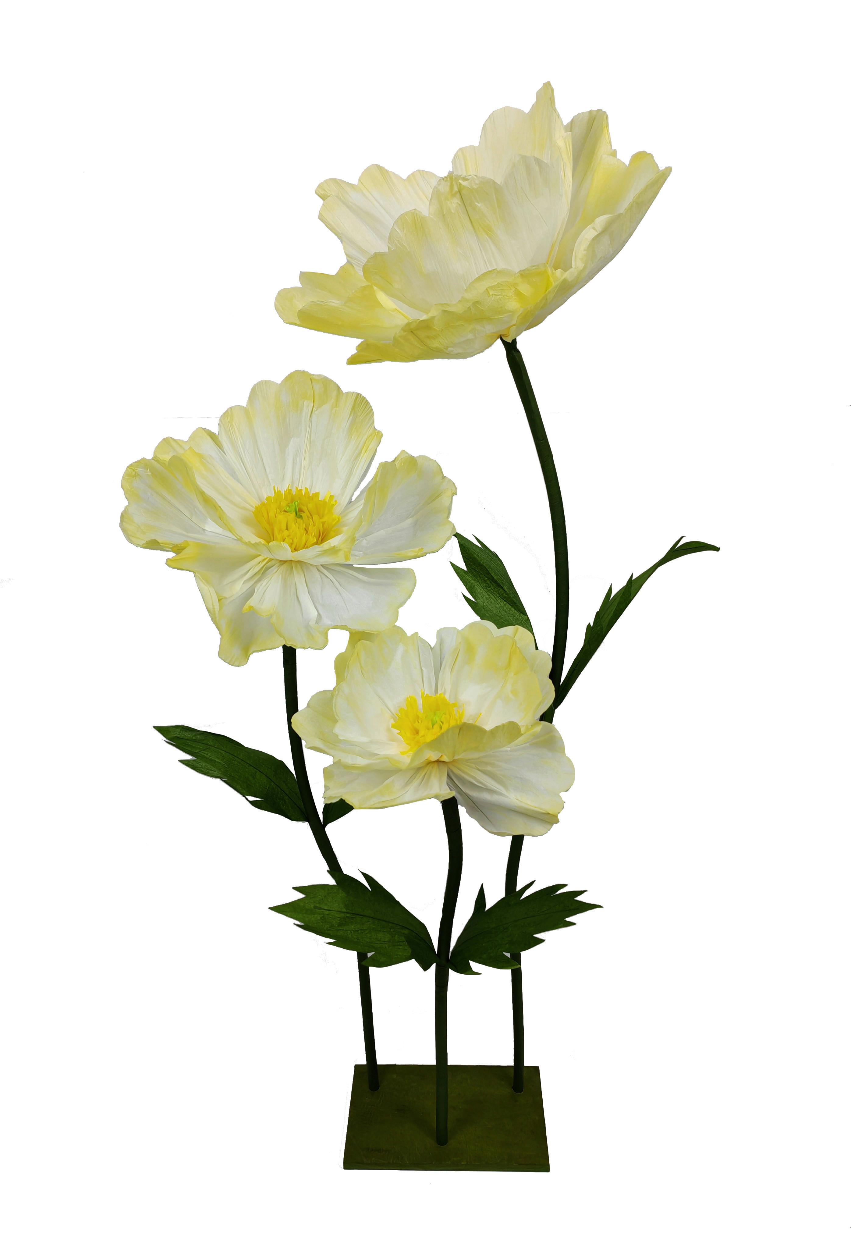 Dekoblume Jeanine - Hellgelb, KONVENTIONELL, Holz/Papier (140cm) - Luca Bessoni