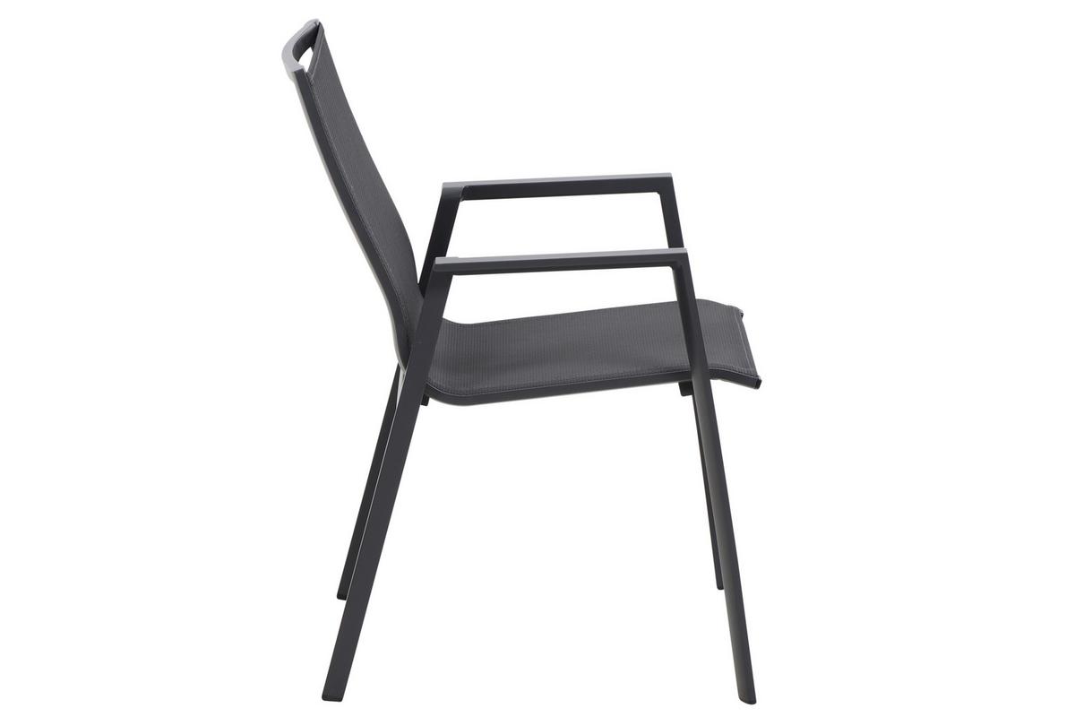 Gartentischgruppe Reno Set + Silva 9tlg - Anthrazit, MODERN, Keramik/Kunststoff (100/88/260cm) - Siena Garden