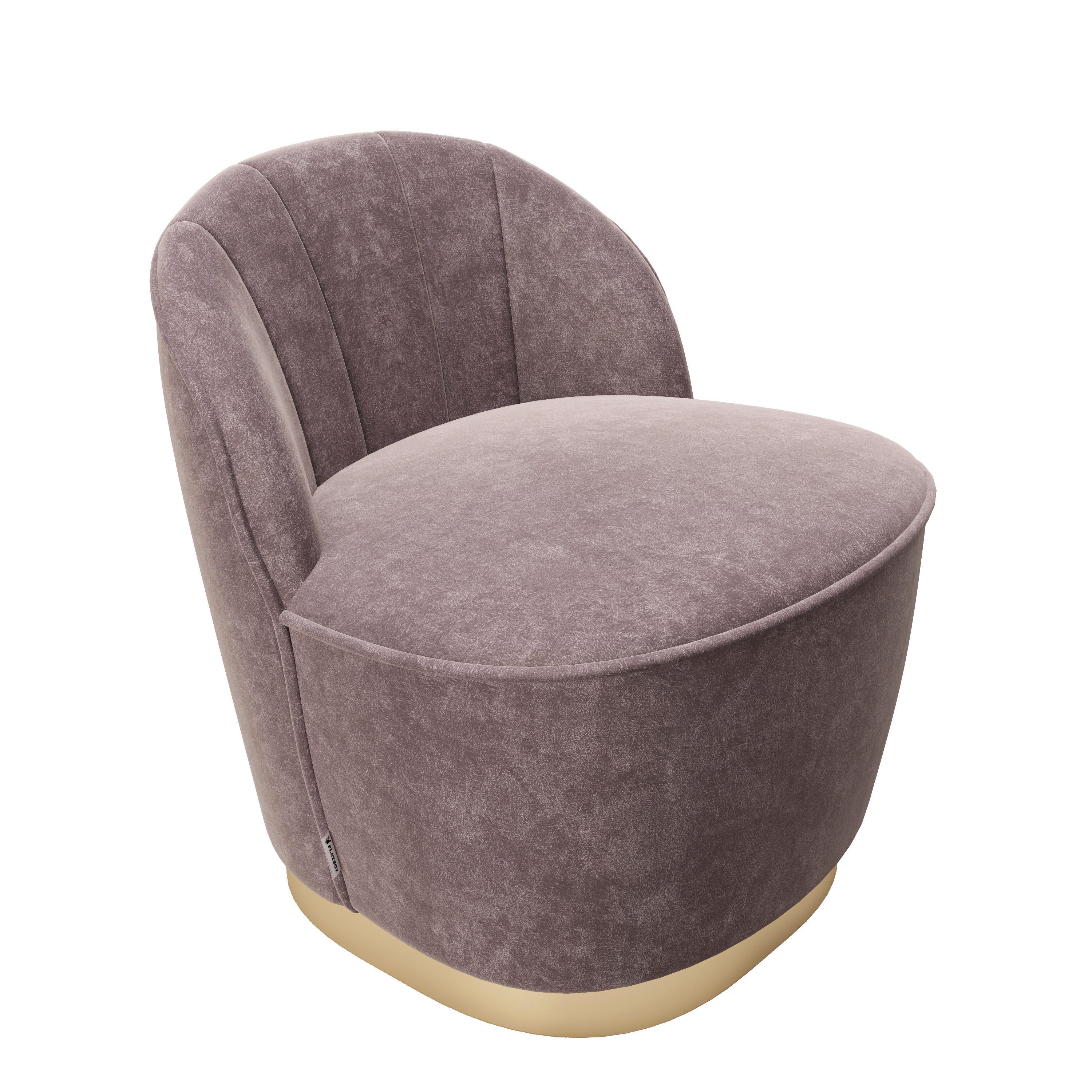 Playboy Polstersessel Stella Vintage-Look Samt Rosa