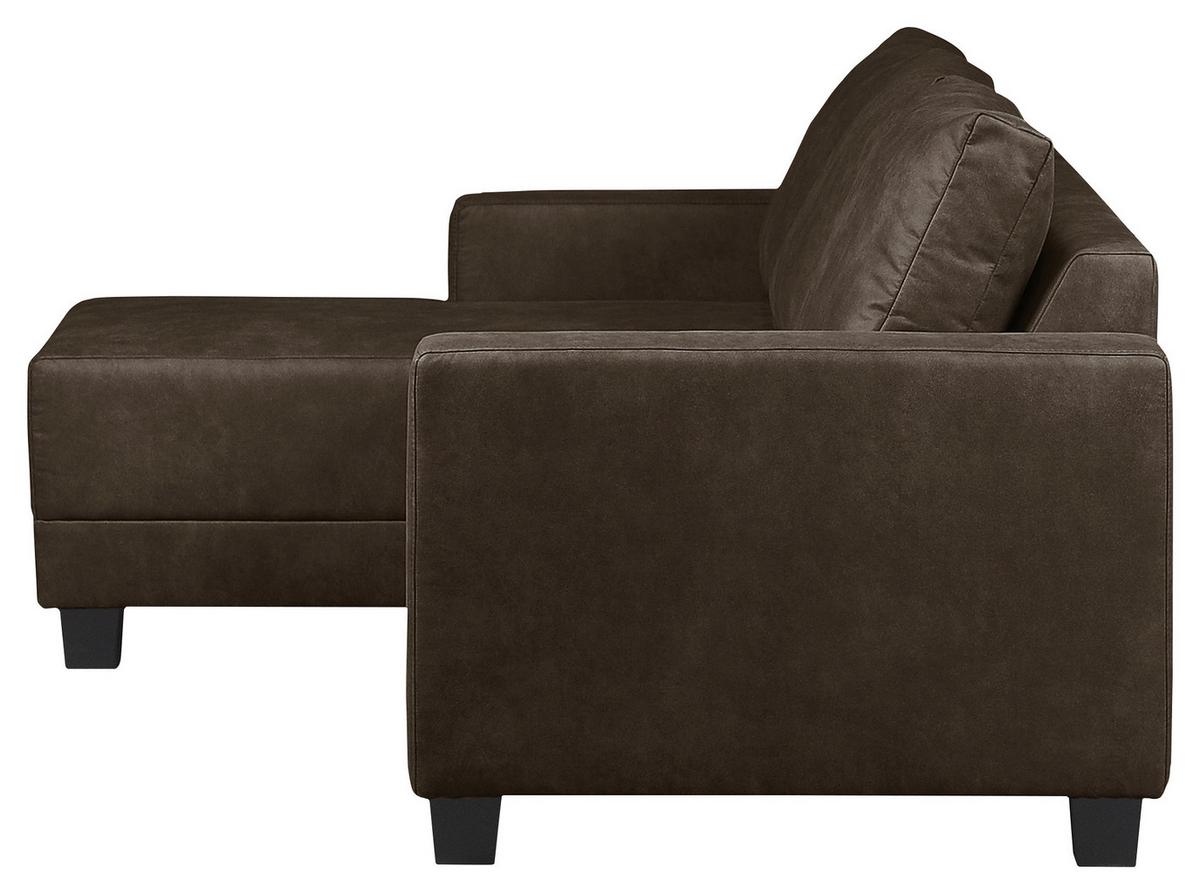 Ecksofa Grenwood Dunkelbraun S: 144x200 Cm - Dunkelbraun/Braun, Design, Textil (144/200cm) - MID.YOU