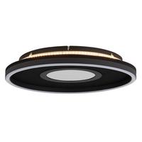 LED-Deckenleuchte Emory Schwarz Weiß Transparent - Transparent/Schwarz, Design, Kunststoff/Textil (39,7/6,3cm)