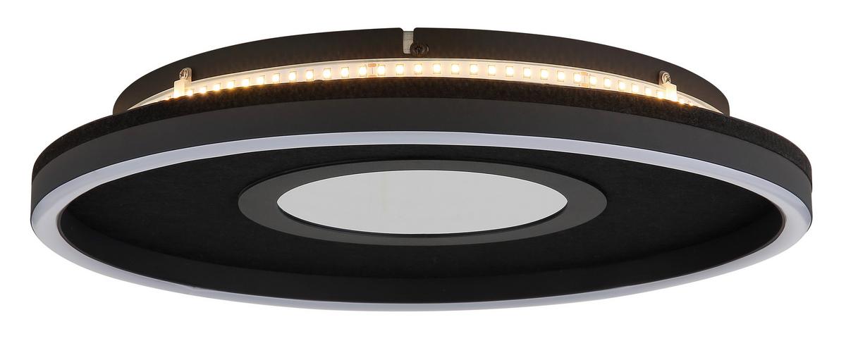 LED-Deckenleuchte Emory Schwarz Weiß Transparent - Transparent/Schwarz, Design, Kunststoff/Textil (39,7/6,3cm)