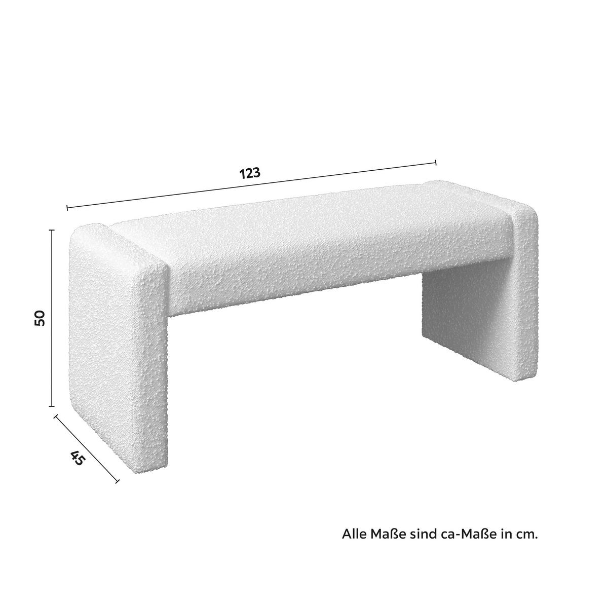SEDACÍ LAVICE ANDREA - bílá, Moderní, dřevo/textil (123/50/45cm) - Bessagi Home