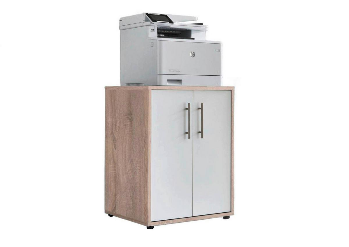 Aktenschrank Office Edition Weiß, Eiche Dekor B: 54cm - Weiß/Sonoma Eiche, MODERN, Holzwerkstoff (54/74/50cm) - MID.YOU