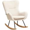 Schaukelsessel Rocking Scandi - Creme/Schwarz, MODERN, Textil/Metall (75/102/80cm) - MID.YOU
