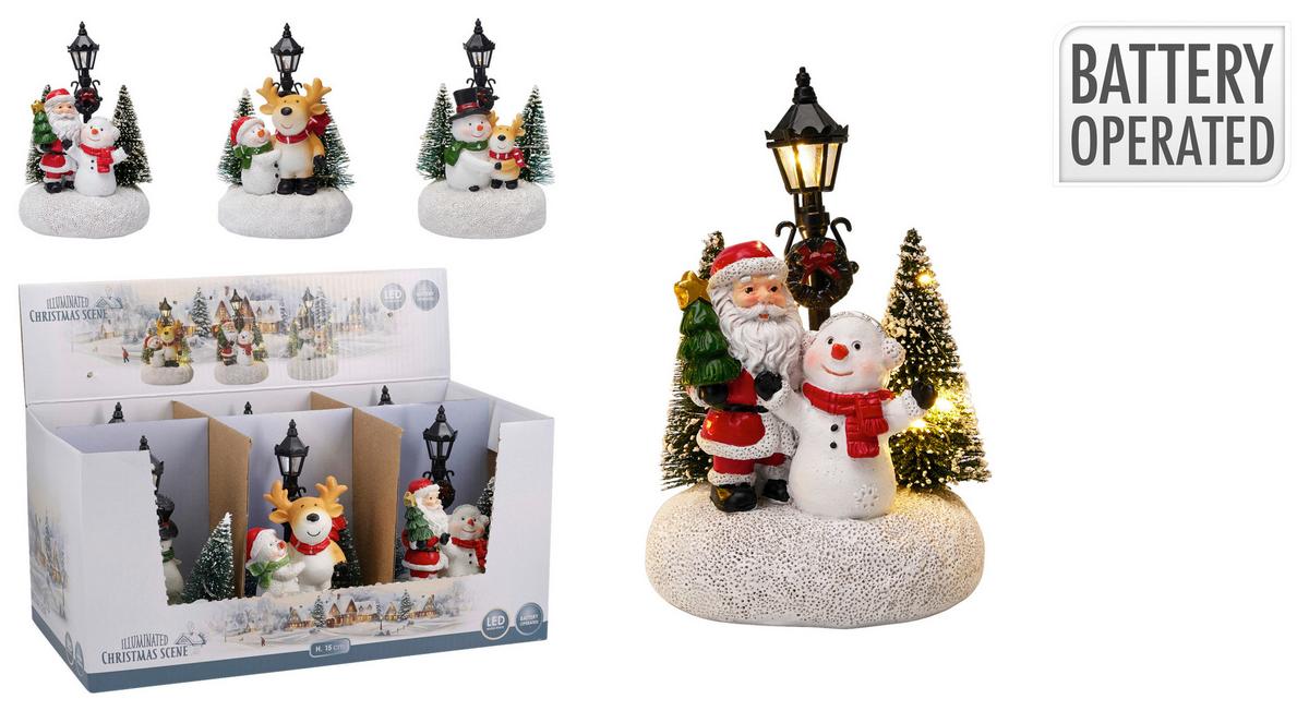 LED-WEIHNACHTSFIGUR versch. Designs, inkl. LED - Multicolor, KONVENTIONELL, Stein (11.2/8.3/15cm)