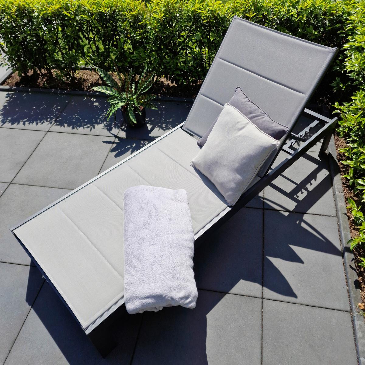 Gartenliege A090.071.55 - Anthrazit/Grau, Basics, Metall (200/75/31cm) - Ambia Garden