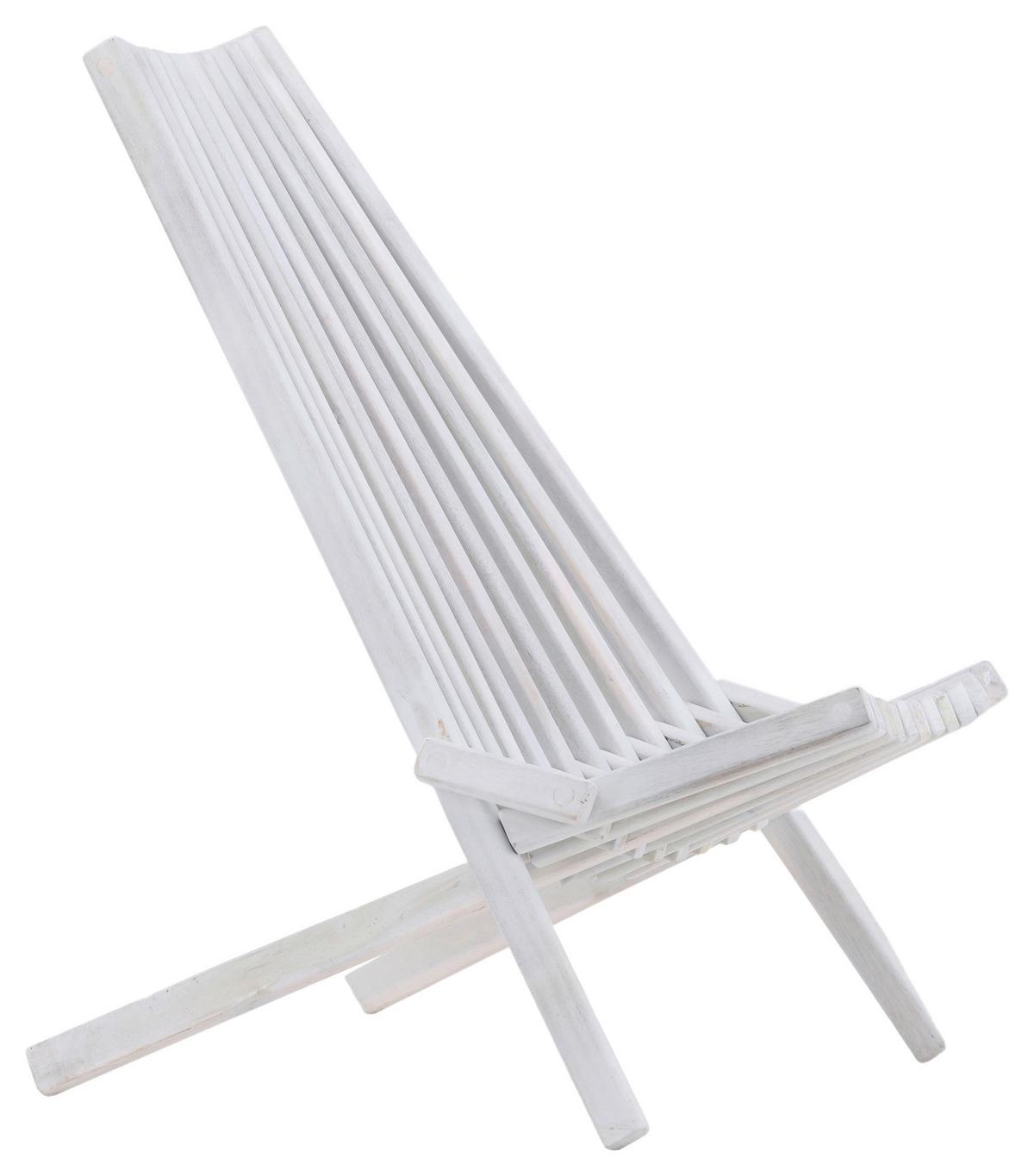 Strandsessel Wetterfest Asta Holz - Weiß, KONVENTIONELL, Holz (57/79/73cm) - Gardenson