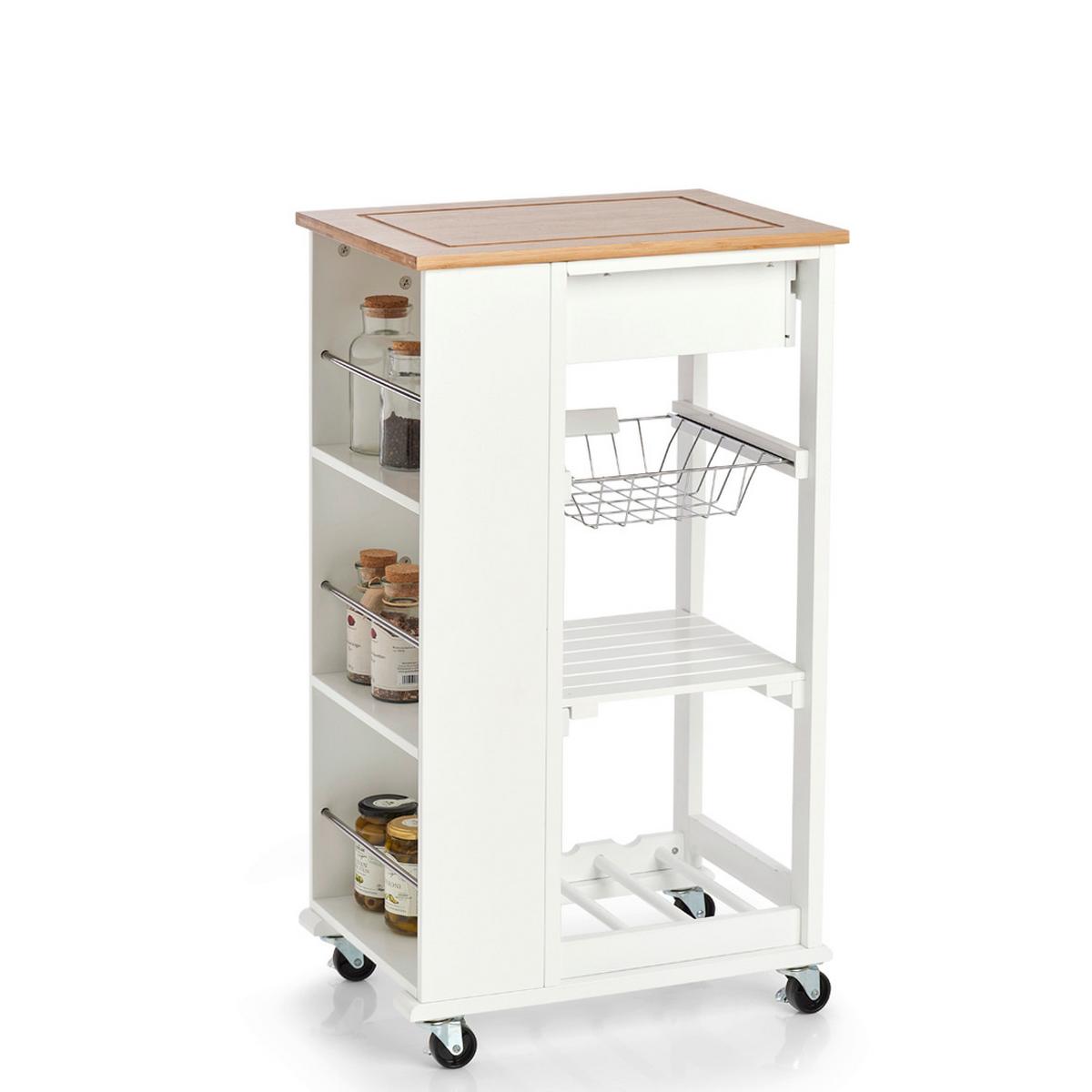 Allzweckwagen Weiß B: 50 cm - Weiß, Basics, Holz (50/37/86,5cm) - Zeller Present