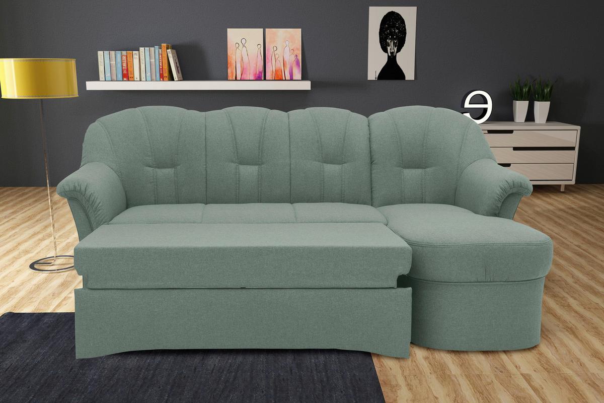 Ecksofa Mit Schlaffunktion Papenburg Hellblau - Schwarz/Hellblau, KONVENTIONELL, Textil (233/142cm) - MID.YOU