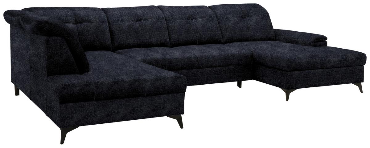 Rohová sedačka U SIERRA, levá, antracitová tk. INFINITY - antracitová, Moderní, kov/textil (230/364/181cm) - Mömax