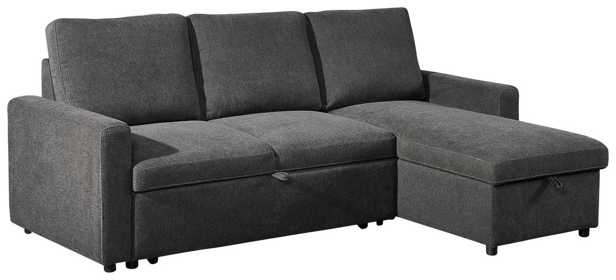 Rohová sedačka SORO, obojstranná, antracitová - čierna/antracitová, Basics, kov/drevo (227/89/148cm) - Based