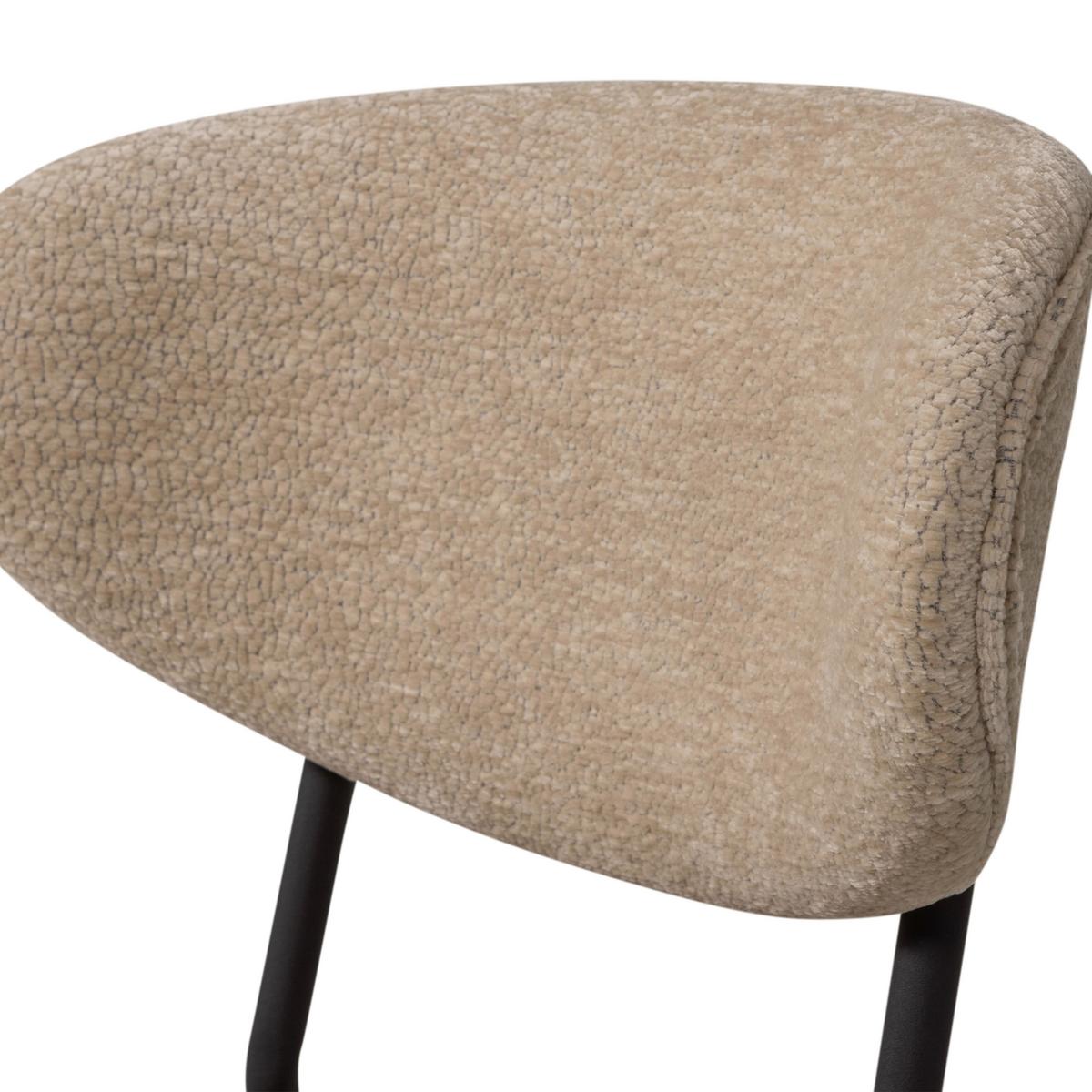 Stuhl-Set Klejd Naturfarben B: 47cm - Schwarz/Naturfarben, MODERN, Textil/Metall (47/79/53cm) - Livetastic