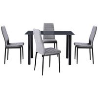 JÍDELNÍ SET WELS 1 *CENOVÝ TRHÁK* - šedá/černá, Konvenční, kov/textil (120/75/80cm) - Based