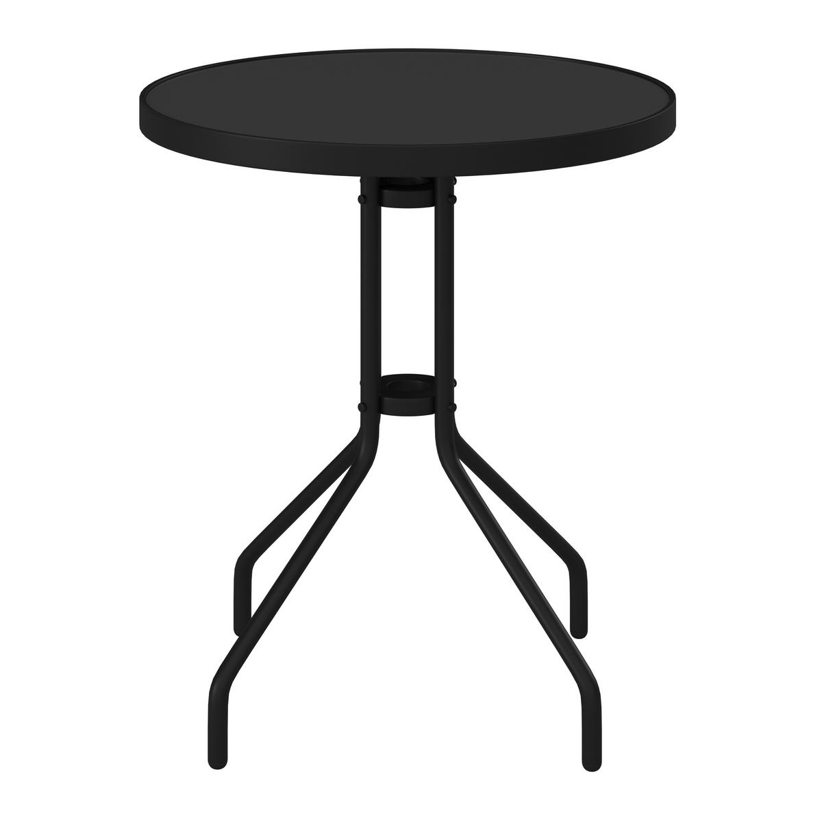 Balkonszett Mailand - fekete, Modern, műanyag/Üveg (60x52/70x72/60x60cm) - Luca Bessoni